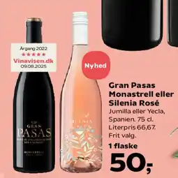 SuperBrugsen Gran Pasas Monastrell eller Silenia Rosé tilbud