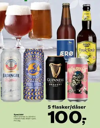 SuperBrugsen Specialøl - 5 flasker/dåser tilbud