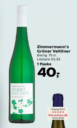 SuperBrugsen Zimmermann's Grüner Veltliner tilbud