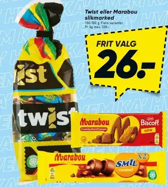 Bilka Twist eller Marabou slikmarked tilbud