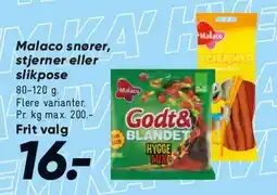 Bilka Malaco snorer / stjerner / silkepose tilbud