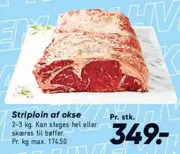 Bilka Striploin af okse tilbud