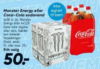 Bilka Monster Energy eller Coca‑Cola sodavand tilbud