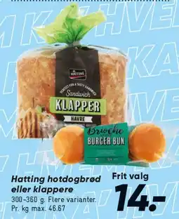 Bilka Hatting hotdogbrød eller klapper tilbud
