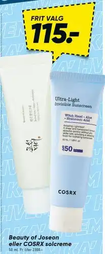 Bilka Beauty of Joseon eller COSRX solcreme tilbud