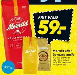 Bilka Merrild eller Lavazza kaffe tilbud