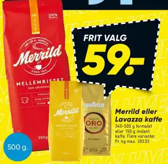 Bilka Merrild eller Lavazza kaffe tilbud