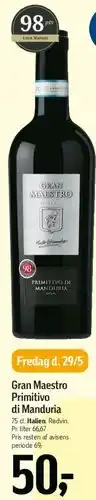 Føtex Gran Maestro Primitivo di Manduria tilbud