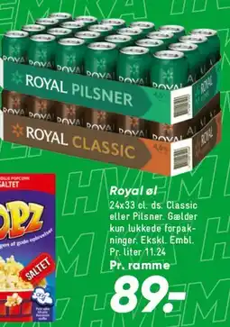 Bilka Royal Pilsner (flasker/dåser) - 24x33 cl tilbud