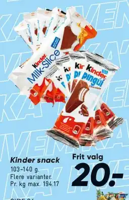 Bilka Kinder Snack tilbud
