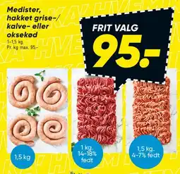 Bilka Medister, hakket gris/kalv eller oksekød tilbud