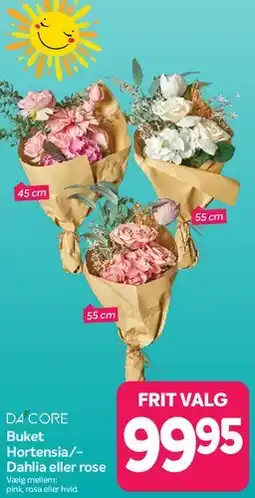 Din Isenkræmmer Buket (Hortensia / Dahlia / Rose) tilbud