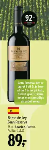 Føtex Baron de Ley Gran Reserva tilbud