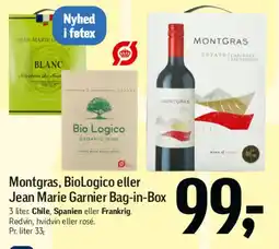 Føtex Montgras, BioLogico eller Jean Marie Garnier Bag-in-Box tilbud