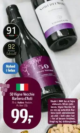Føtex 50 Vigne Vecchie Barbera d'Asti tilbud