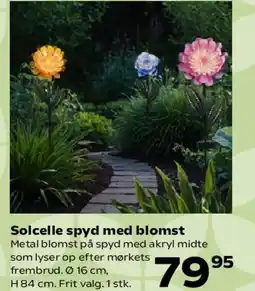 Kvickly Solcelle spyd med blomst tilbud