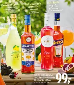 Føtex Aperol, Bottega Limoncino, Ramazzotti Arancia 0% eller Sarti Rosa tilbud