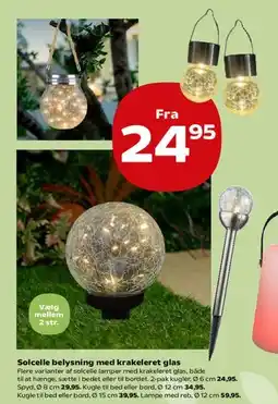 Kvickly Solcelle belysning med krakeleret glas tilbud