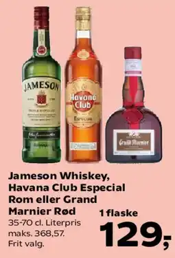 Kvickly Jameson Whiskey, Havana Club Especial Rom eller Grand Marnier Rød tilbud