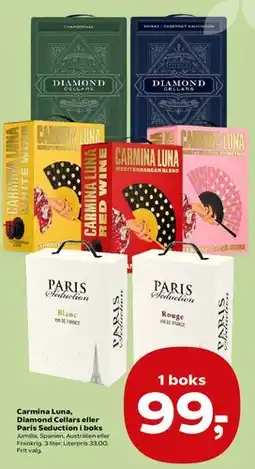 Kvickly Carmina Luna / Diamond Cellars / Paris Seduction (boks) tilbud