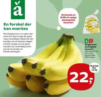 Kvickly Änglamark økologiske bananer tilbud