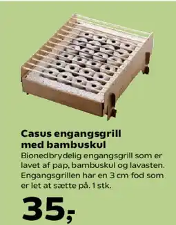 Kvickly Casus engangsgrill med bambuskul tilbud