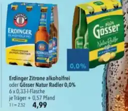 Citti Erdinger Zitrone alkoholfrei oder Gösser Natur Radler 0,0% tilbud