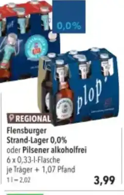 Citti Flensburger Strand-Lager 0,0% oder Pilsener alkoholfrei tilbud
