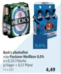 Citti Beck's alkoholfrei oder Paulaner Weißbier 0,0% tilbud