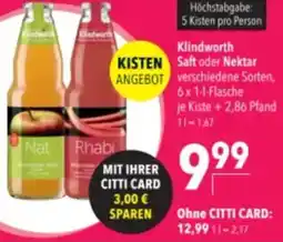 Citti Klindworth saft oder nektar tilbud