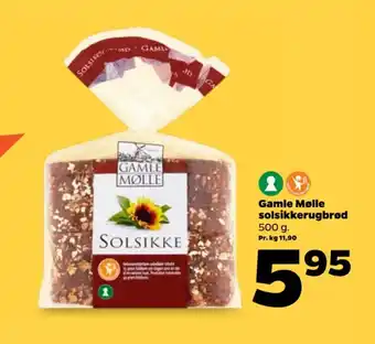 Netto GAMLE MØLLE Solsikkerugbrød tilbud