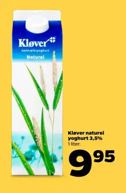 Netto KLØVER Naturel yoghurt 3,5% tilbud