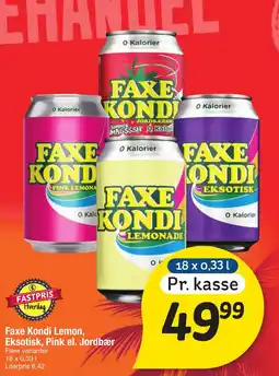 Fakta Tyskland Faxe Kondi Lemon, Eksotisk, Pink el. Jordbær tilbud