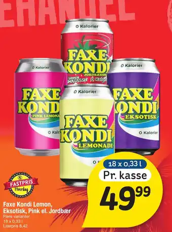 Fakta Tyskland Faxe Kondi Lemon, Eksotisk, Pink el. Jordbær tilbud