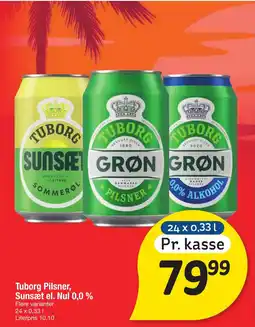 Fakta Tyskland Tuborg Pilsner, Sunsæt el. Nul 0,0% tilbud