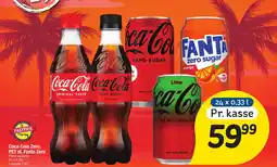 Fakta Tyskland Coca Cola Zero, PET el. Fanta Zero tilbud