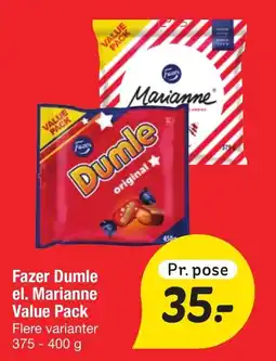 Fakta Tyskland Fazer Dumle el. Marianne Value Pack tilbud