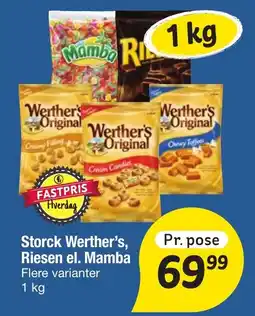 Fakta Tyskland Storck Werther's, Riesen el. Mamba tilbud
