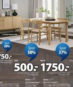 JYSK MEJLSKOV spisebord tilbud