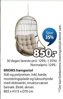 JYSK BROMS hængestol tilbud