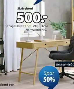 JYSK LINDVED skrivebord tilbud