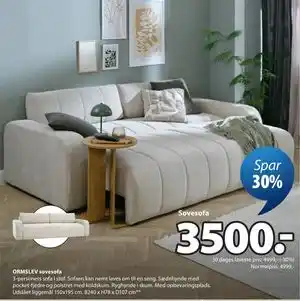 JYSK ORMSLEV sovesofa tilbud
