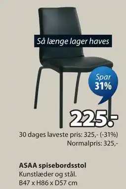 JYSK ASAA spisebordsstol tilbud