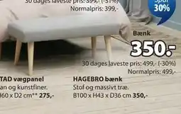 JYSK HAGEBRO bænk tilbud