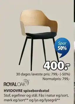 JYSK HVIDOVRE spisebordsstol tilbud