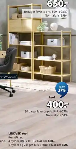 JYSK LINDVED reol tilbud