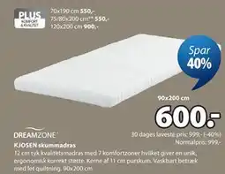 JYSK KJOSEN skummadras tilbud