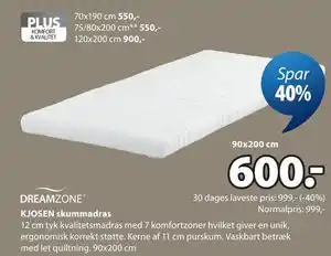 JYSK KJOSEN skummadras tilbud