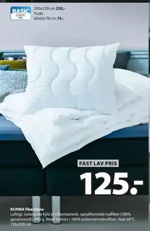 JYSK KUNNA fiberdyne tilbud
