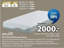 JYSK WELLPUR HOVDA skummadras tilbud
